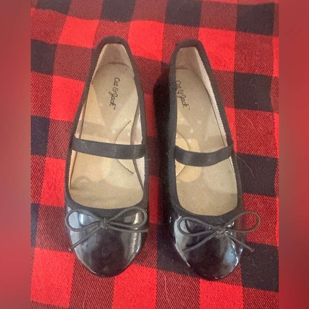 Girls Black Flats Cat and Jack Dress Shoes